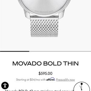 Movado bold thin men’s watch
